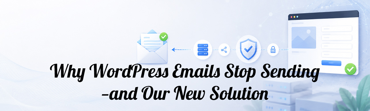 Illustration of secure website email delivery from a WordPress site